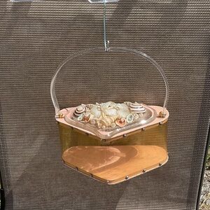 Vintage 1950s lucite box purse with shells Unique Shell-Embellished Handbag